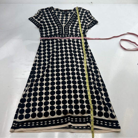 Custco Barcelona we white black dot midi dress skinny 2 L45-22 - Picture 3 of 6